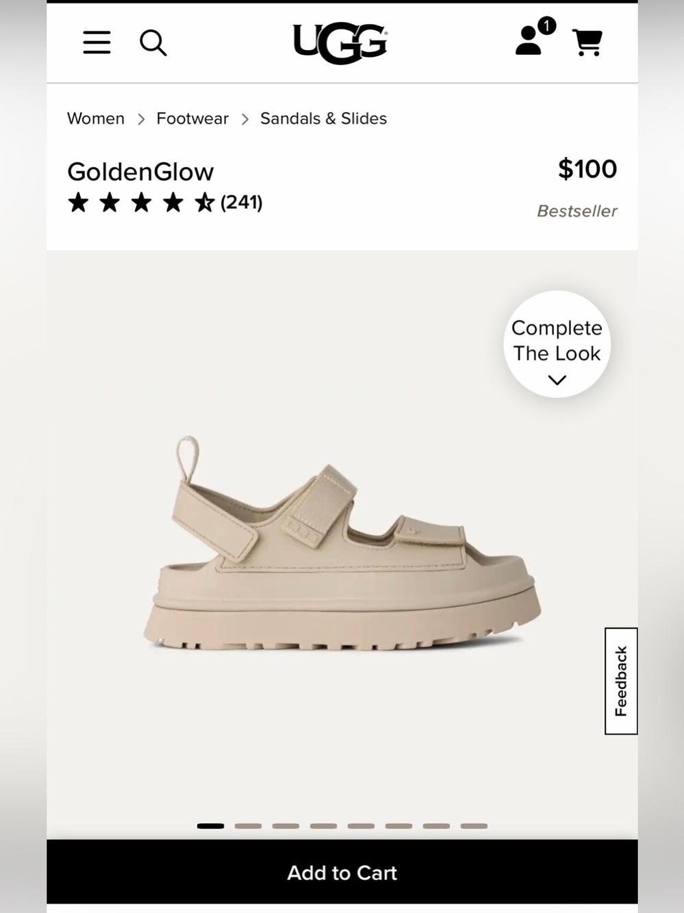 UGG GoldenGlow Platform Sandal in Beige FITS WOMENS 5.5